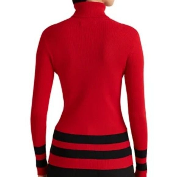 NWT Lauren Ralph Lauren Red and Black Turtleneck Sweater - Picture 3 of 11